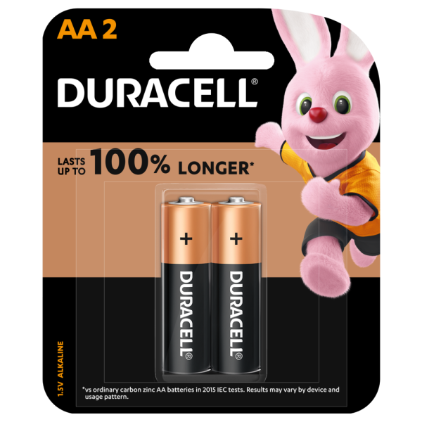 باتری قلمیAA آلکالاین  1.5 ولت دوراسل  DURACELL پک 2 عددی (اصلی)