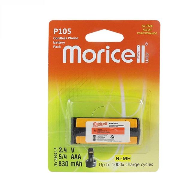 باتری تلفن بیسیم پاناسونیک HHR-P105 موریسل 2.4ولت 830میلی آمپر  MORICELL